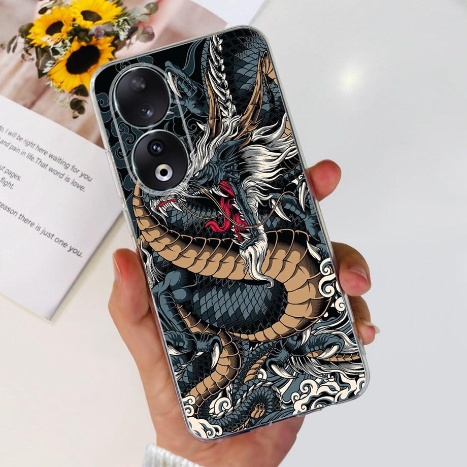 Для Honor 90 / Honor 90 Lite 90 Pro 90 Умный Чехол Роскошный Стильный Мягкий Силиконовый Чехол Красивый Цветок Вишни Fundas Прозрачный Capa
