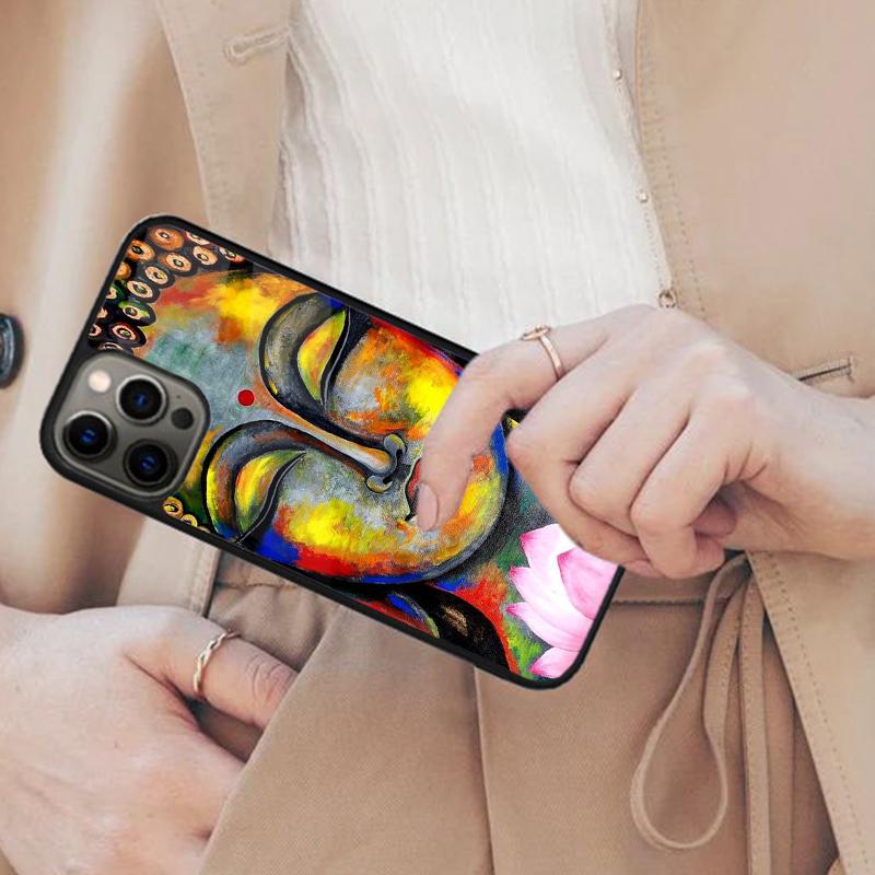 Магнитный чехол для телефона с Буддой для APPLE iPhone 17 Air 16 14 13 12 Pro Max 15 Plus Беспроводная зарядка С чехлом MagSafe