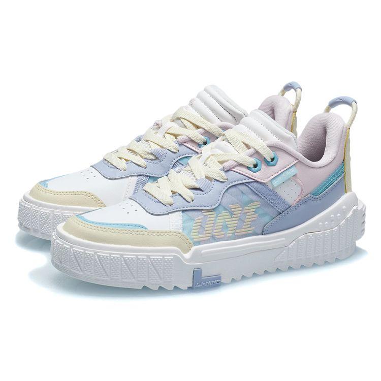 Li-Ning 001 Unblock White Light Blue Weak Pink Women Sneakers Multi-Color Cloud-White AGCR152-2
