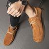 Мода 2025 Модный Бренд Мужская Дышащая Повседневная Кожаная Обувь Новая Уличная Универсальная На Шнуровке Удобная Для Пары Британская Рабочая Обувь