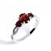 Simple Women Ring Natural Red Garnet Gemstones 925 Silver Ring - Elegant Jewelry for Daily Wear