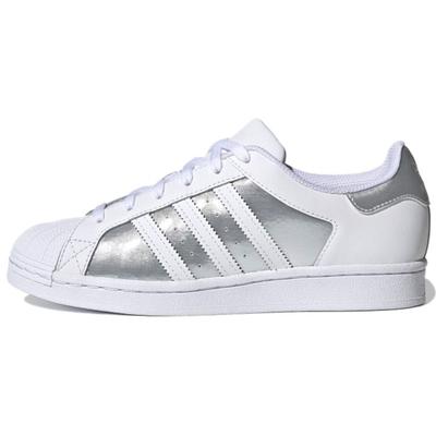 Женские кроссовки Superstar White Silver Metallic Cloud-White Grey-Two FX6048