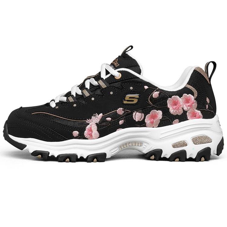 Skechers D'Lites 1.0 Текстиль, Кожа Низкие Повседневные Кроссовки Женские Черный 149239-BKPK