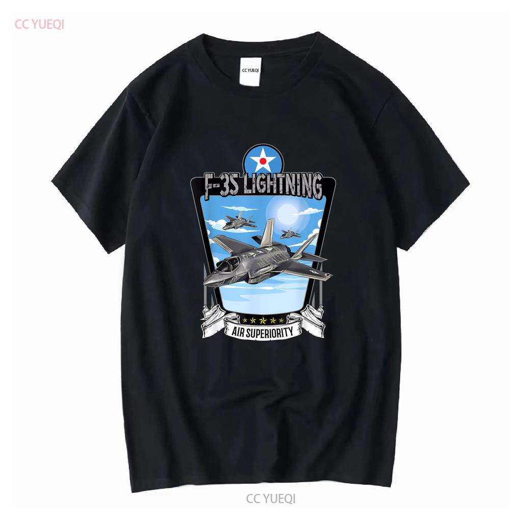 Американский истребитель-невидимка F35 Lightning Футболка с длинным или коротким рукавом винтажная стиранная универсальная повседневная уличная одежда унисекс