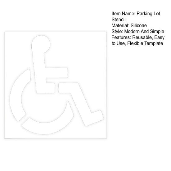Трафарет для парковки инвалидов, многоразовый силиконовый шаблон для парковки инвалидов, гибкий трафарет для парковочного маркера для покраски тротуара в гараже