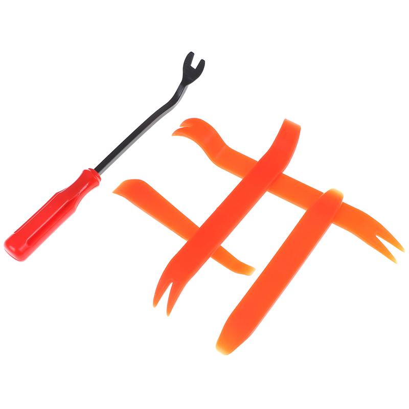 Set 5 Door Panel Car Trim Removal Tool Kit Clip Plastic Fastener Remover