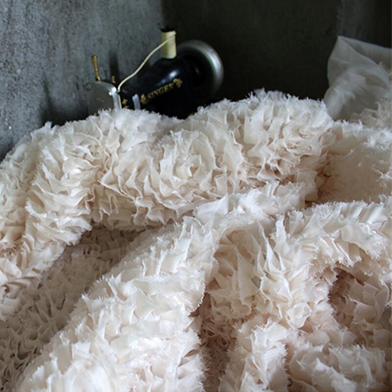 3D Apricot Relief Jacquard Fabric Embossed Textured Silhouette Dress Diy Sewing Skirt Clothing Designer Material By The Meter