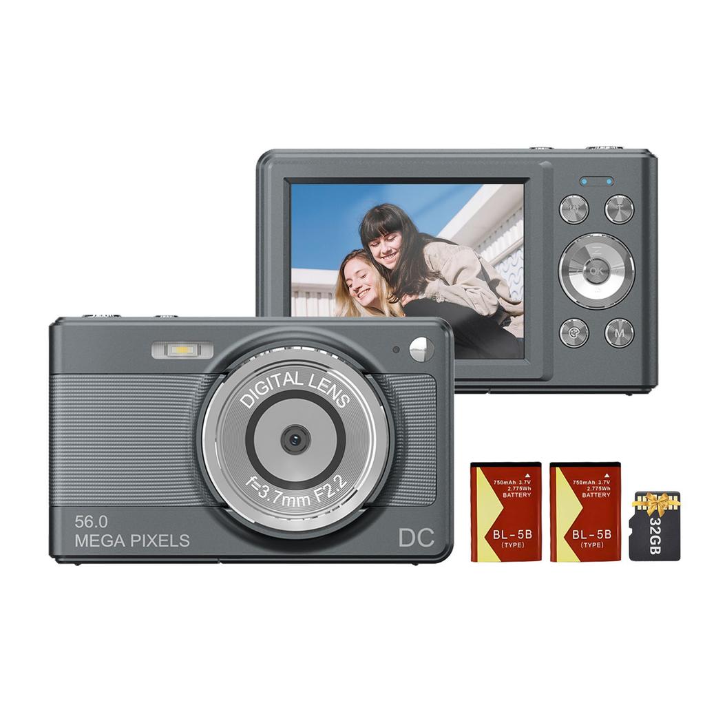 Цифровая камера 1080P Цифровая видеокамера Камкордер 56MP 2.88-дюймовый IPS экран 8X Цифровой зум AF