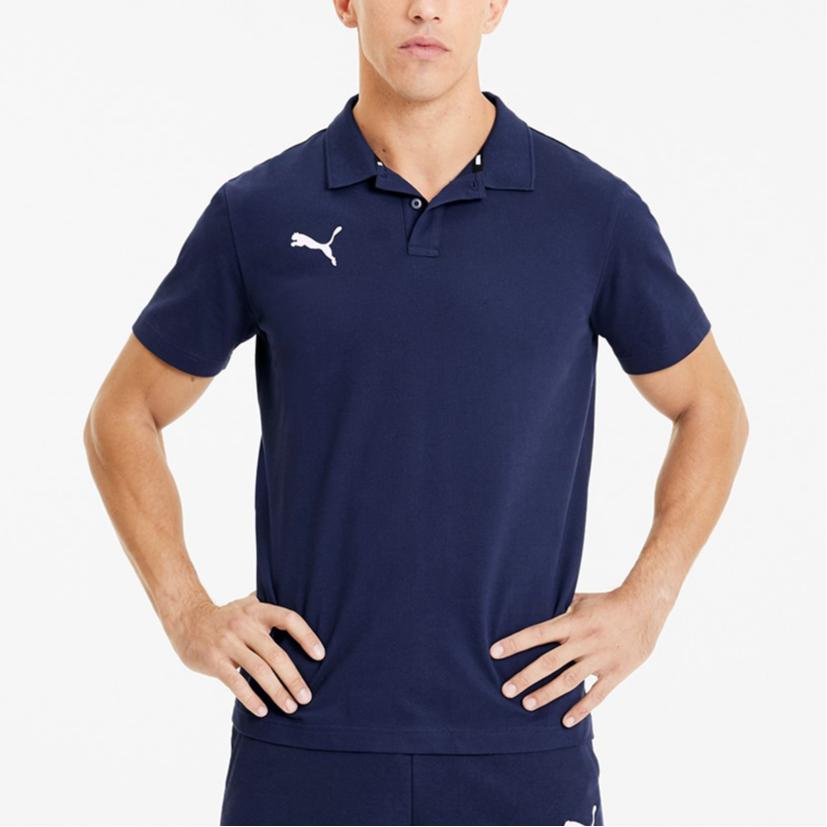 Puma Логотип Вязаное Поло с Коротким Рукавом Мужские топы Темно-Синий 656579-06