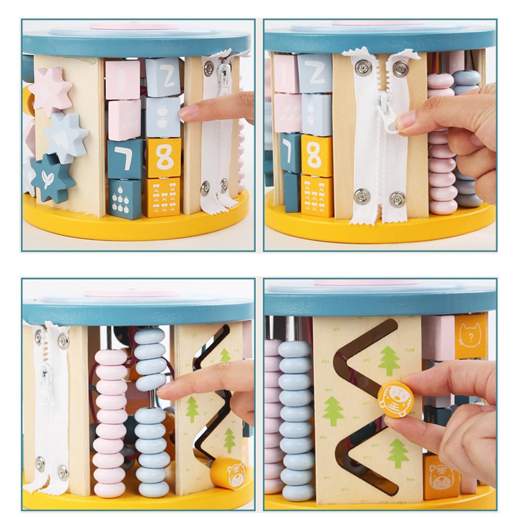 Одиннадцать в одном многофункциональная шкатулка с сокровищами, обернутая бусинами, рыболовный блок, ранняя развивающая игра, деревянная детская головоломка