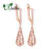 MINTHA Clip Earrings Trendy Rose Gold Color Wedding Daily Fashion Jewelry Cubic Zirconia Geometry Drop Earrings For Women Bridal Geometry Earrings
