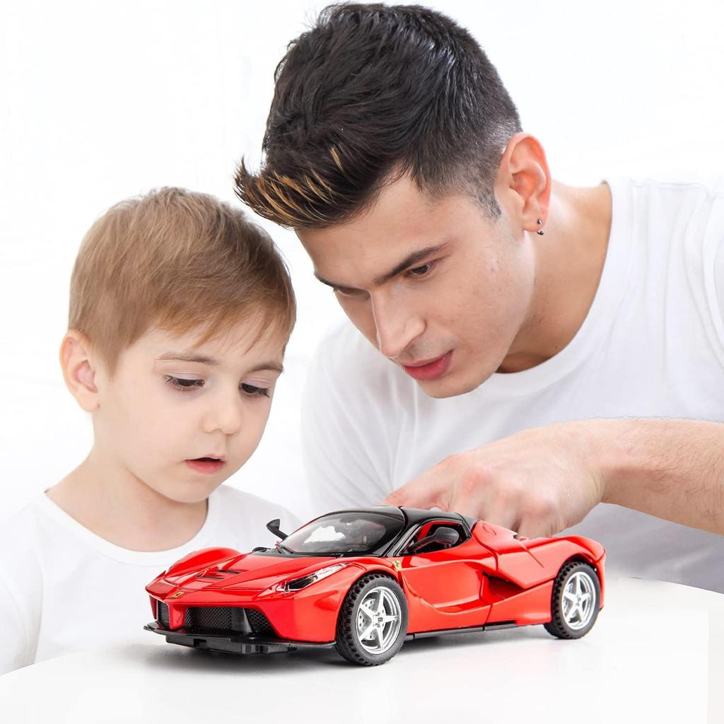 1:32 Scale Car Model, Pull Back Car with Sound and Light for Kids Boy Girl, Metal Body Door Opened