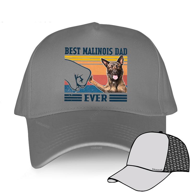 Летняя мужская брендовая кепка Yawawe Best Malinois Dad Ever, винтажная бейсболка в подарок на День отца, забавная шапка унисекс с бельгийской овчаркой