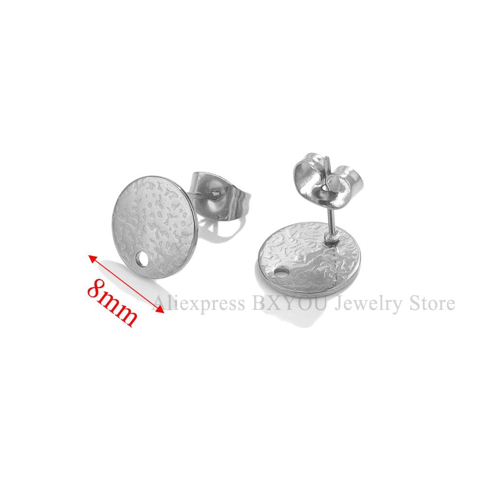 10 шт. Круглые серьги из нержавеющей стали с золотым покрытием, принадлежности для изготовления, крючки, соединители, штифты для сережек, гвоздики, булавки, компоненты