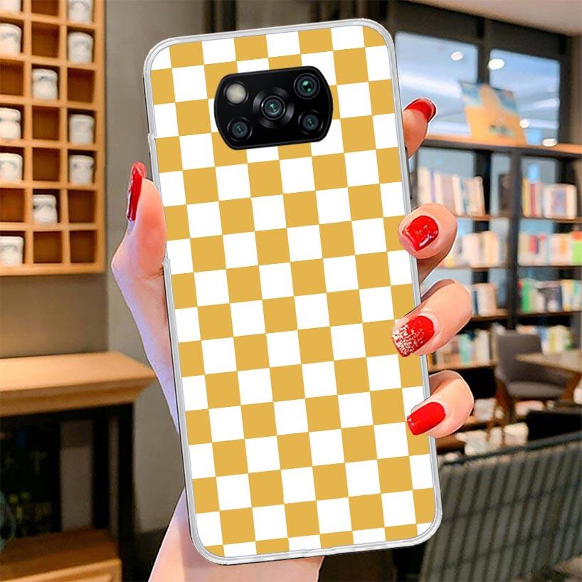 Retro Classic Chess Board Grid Cover Phone Case For Xiaomi Poco F7 Ultra X7 X6 X5 Pro M7 Redmi 15C 15 13C 13 12C 12 10C 10 9A 9C