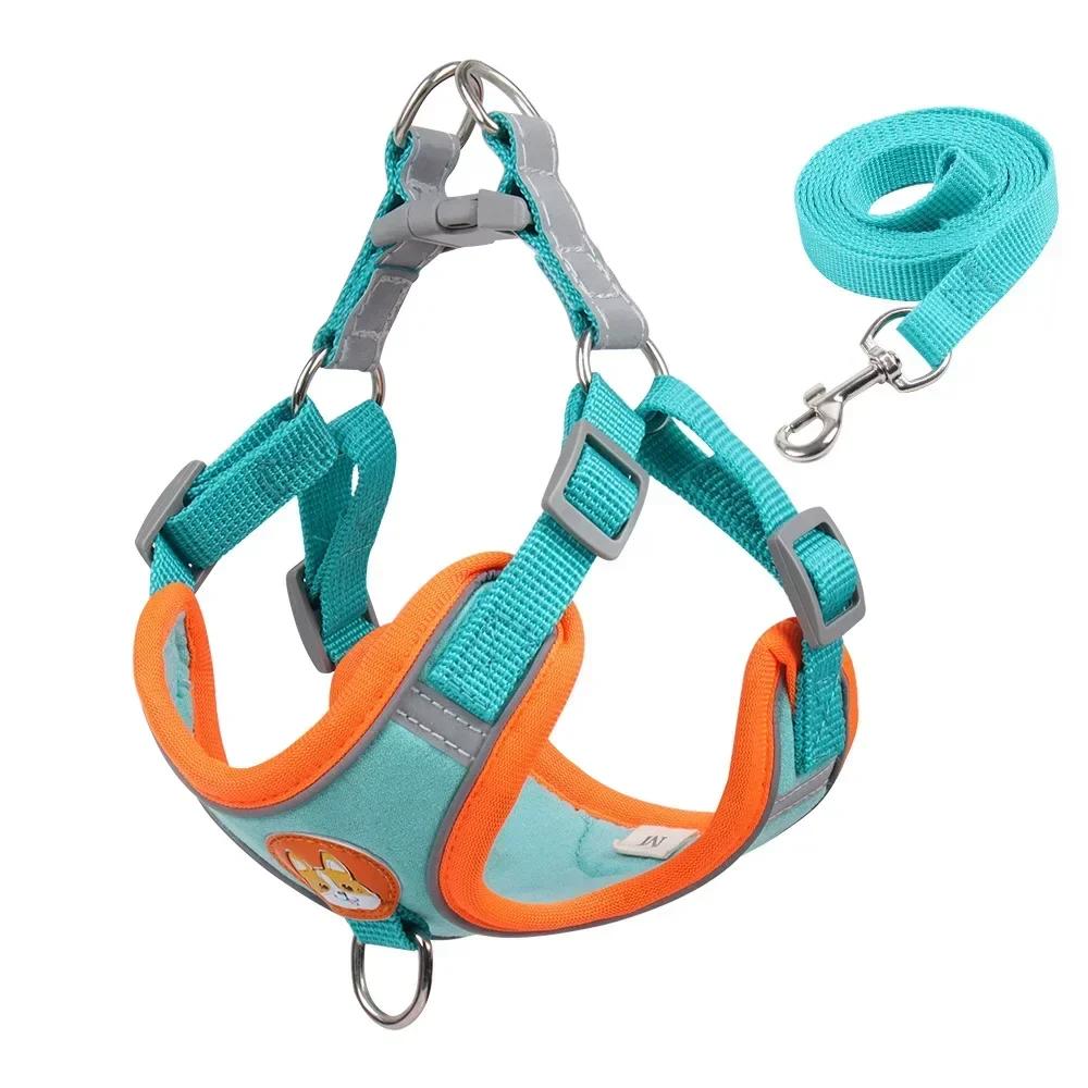 Adjustable No Pull Dog Harness and Leash Set Reflective Vest for Small Dogs Chihuahua Puppy Cat Walking Pet Supplies