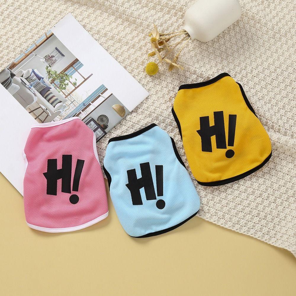 Polyester Cat Sleeveless Vest Breathable Pet Print Vest Cat Apparel Dog T-shirt for Dogs Puppy