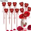10 шт. блестящие пенопластовые палочки в форме сердца для подарка на День святого Валентина, украшения для вазы, украшения для торта на день рождения, свадебного букета цветов