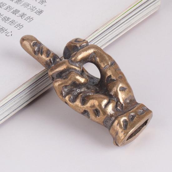 Middle Finger Figurine Brass Gold Freestanding Hand Sculpture Copper Middle Finger Pocket Lucky Charm for Home Shelf Desk Decor