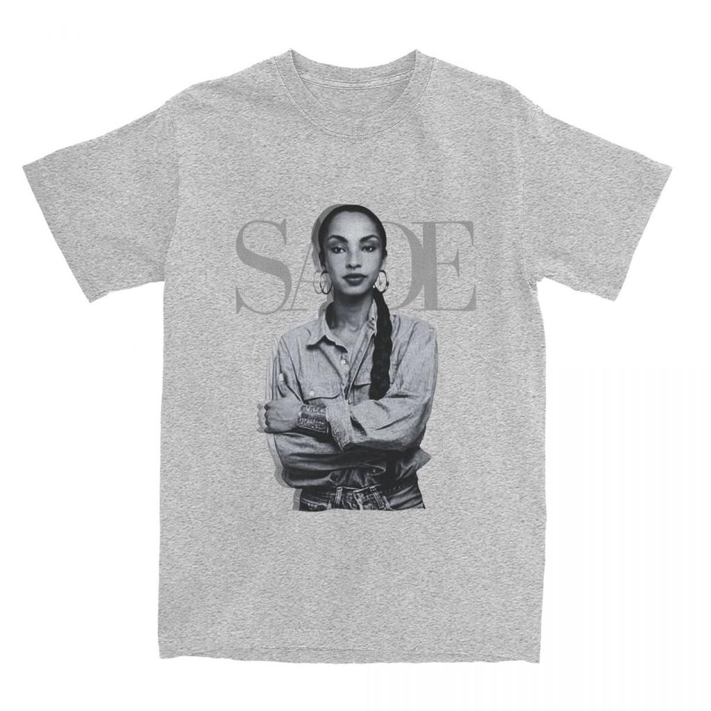 S-Sade Adu 80s Music T Shirts for Men Pure Cotton Vintage T-Shirts Round Collar Tees Short Sleeve Clothes New Arrival