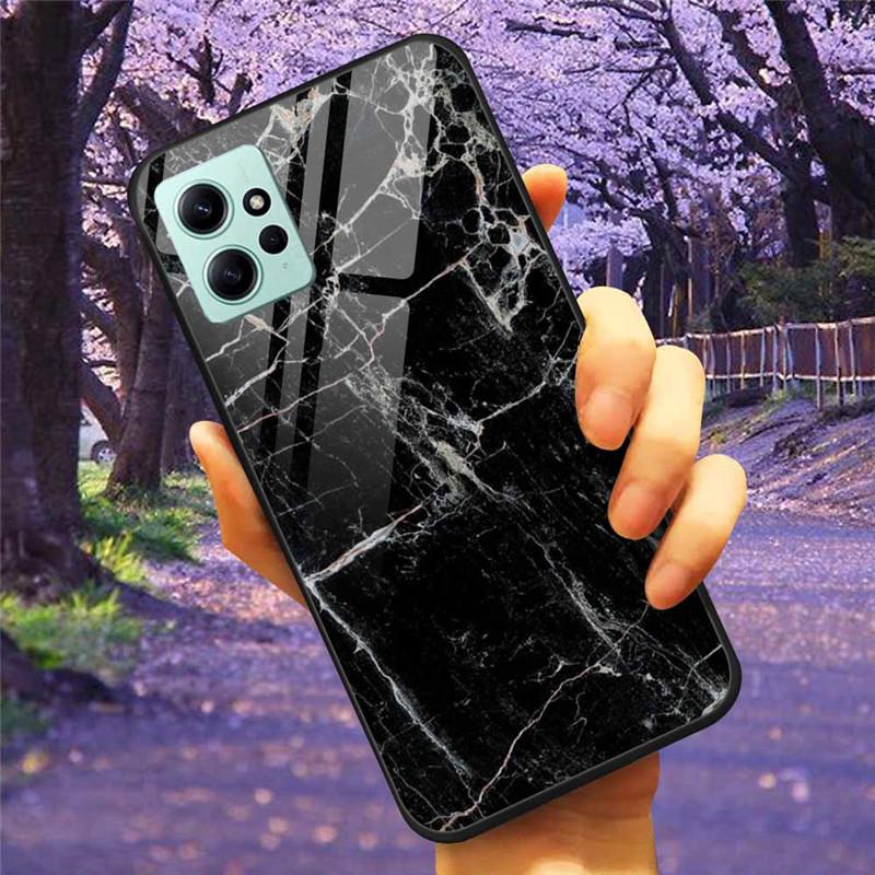 Чехол для Xiaomi Redmi Note 12 4G 2023 Закаленное стекло Звездный Мрамор Жесткая Задняя Крышка Защитный Чехол для Redmi NOTE 12 Note12 4G Global