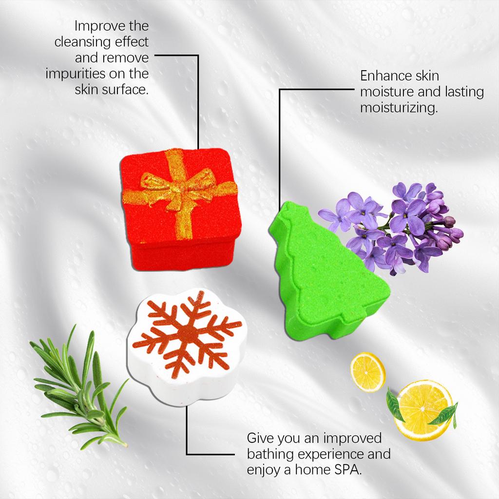Christmas Color Bath Ball Bubble Bath Moisturizing Long-lasting Plant Cleaning Colorful Bath Ball