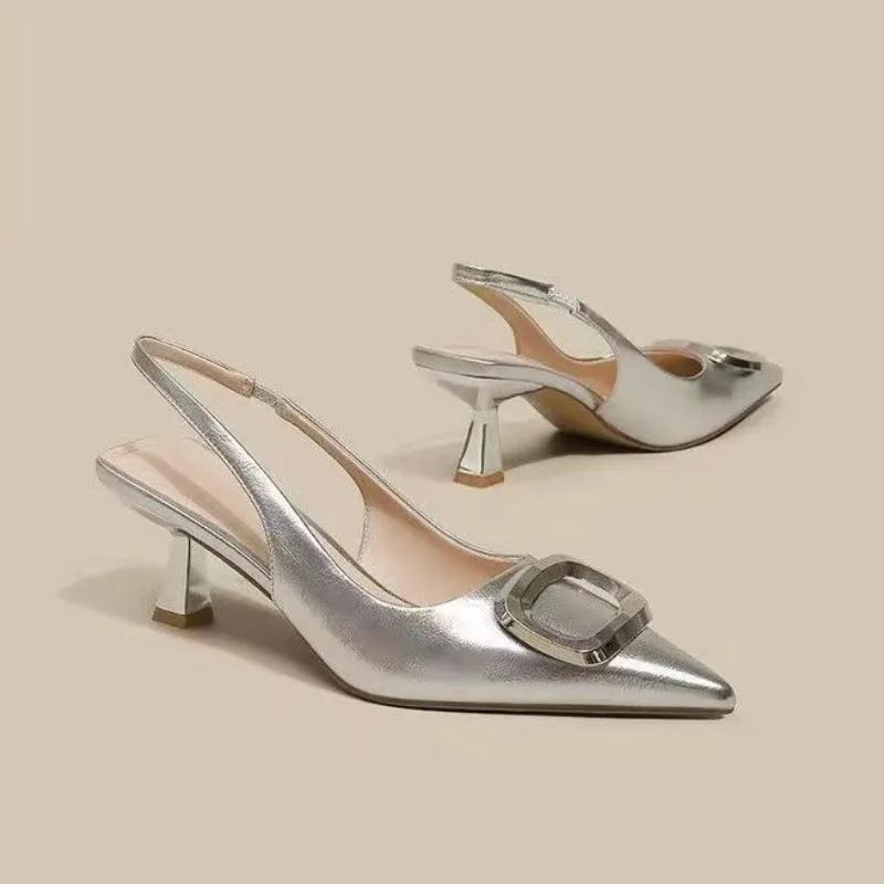 Женские сандалии Новые летние с острым носком на высоком каблуке Женские повседневные для вечеринки Элегантные туфли-стилеты Модные дизайнерские роскошные сандалии Женские