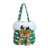 Bright Snowman Christmas Gift Bag Colorful Knitted Beautiful Knitted Gift Storage Bag Velvet Material Snowflake Design