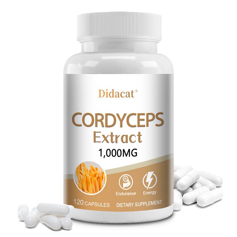 Didacat Cordyceps Mushroom Extract 1000mg Supplement, 120 Caps