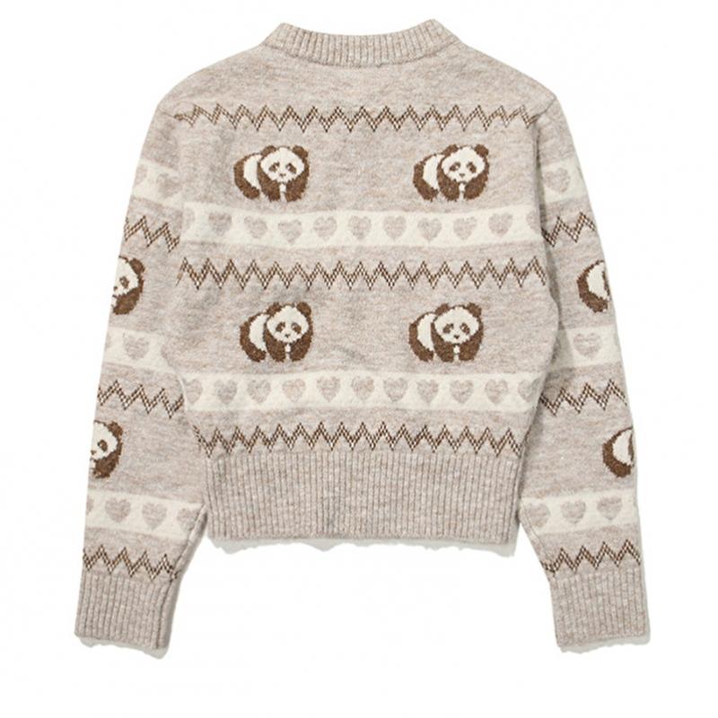 Bbc Earth Panda Jacquard Sweater Beige Worn By Seohyun