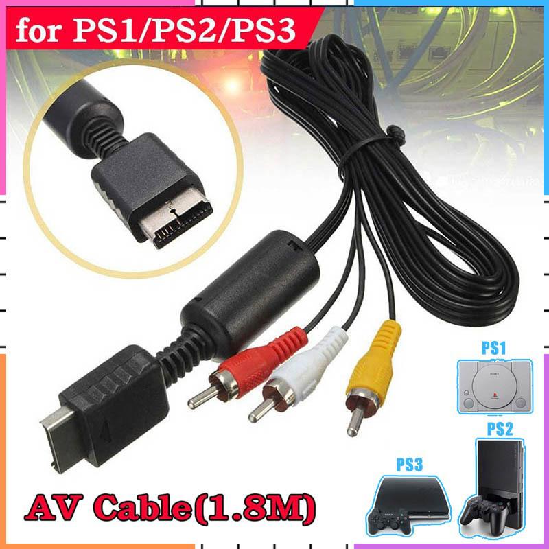 1/2/3 шт. AV-кабель для консолей PS3 PS2 PS1, удлинитель аудио-видео, для игрового плеера к ЖК-монитору, телевизору, RCA-преобразователь, адаптер