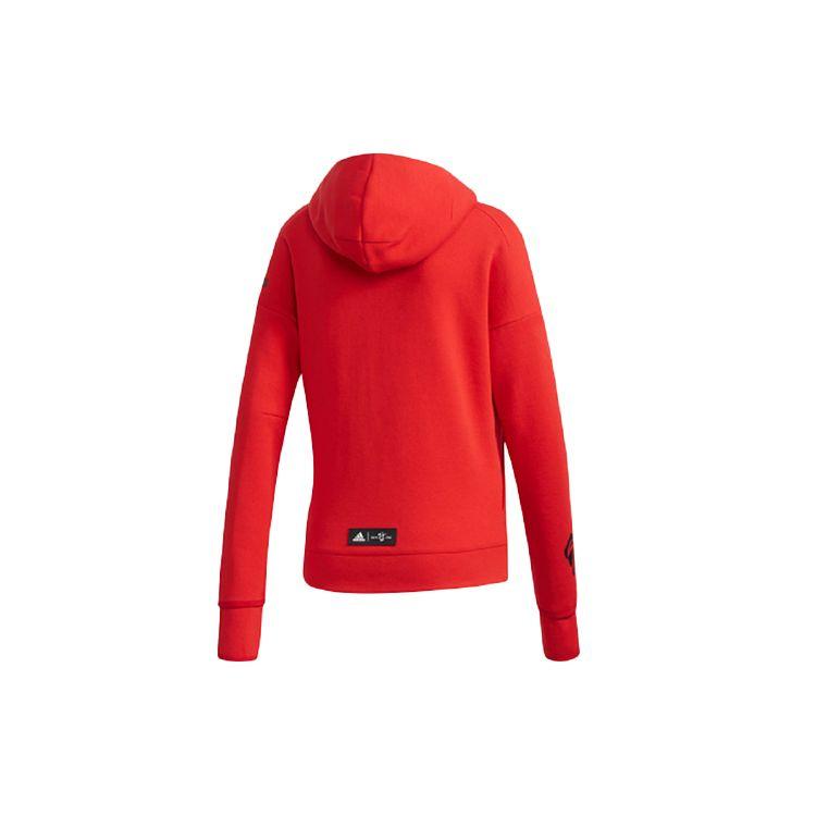 Adidas Повседневная спортивная куртка с капюшоном на молнии, женская верхняя одежда, красная EA2102