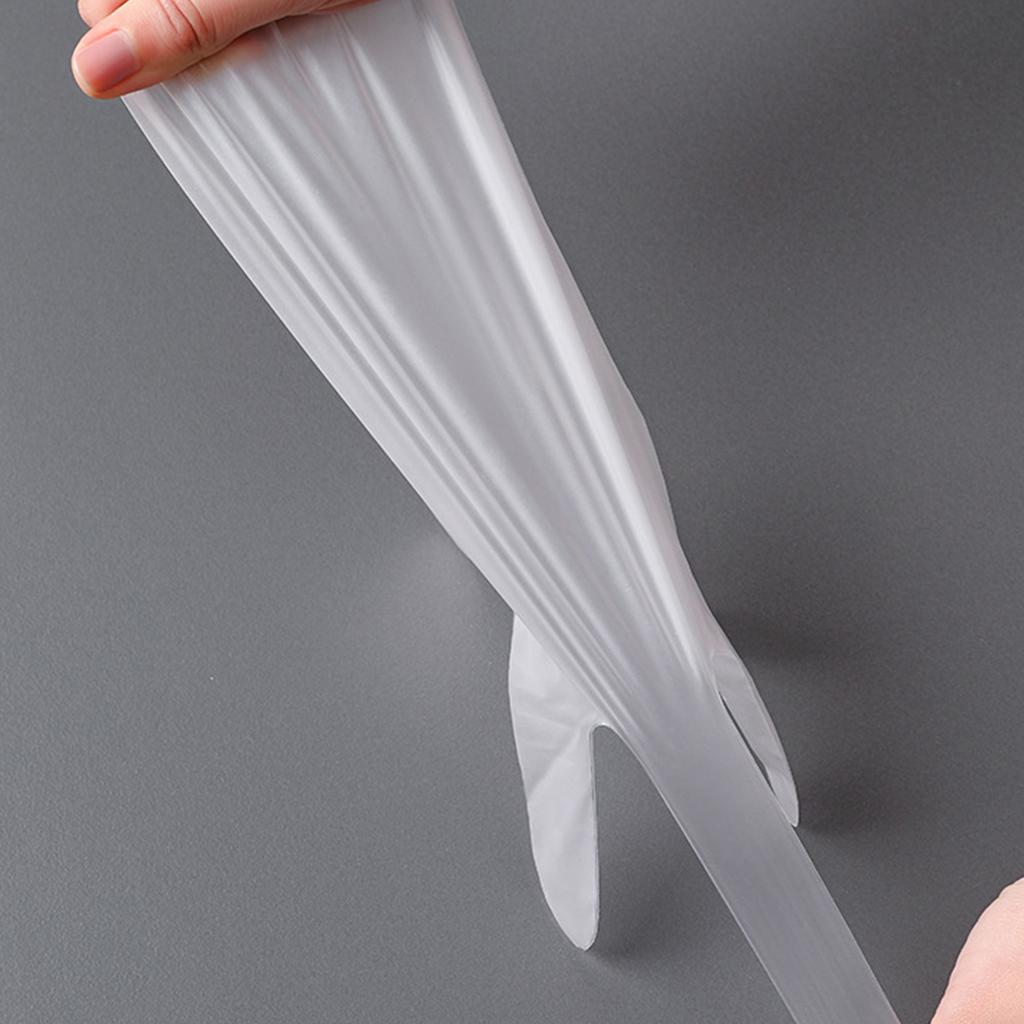 100PCS Disposable TPE Gloves Thicken Transparent Food Grade for Kitchen Baking Cooking CleaningM