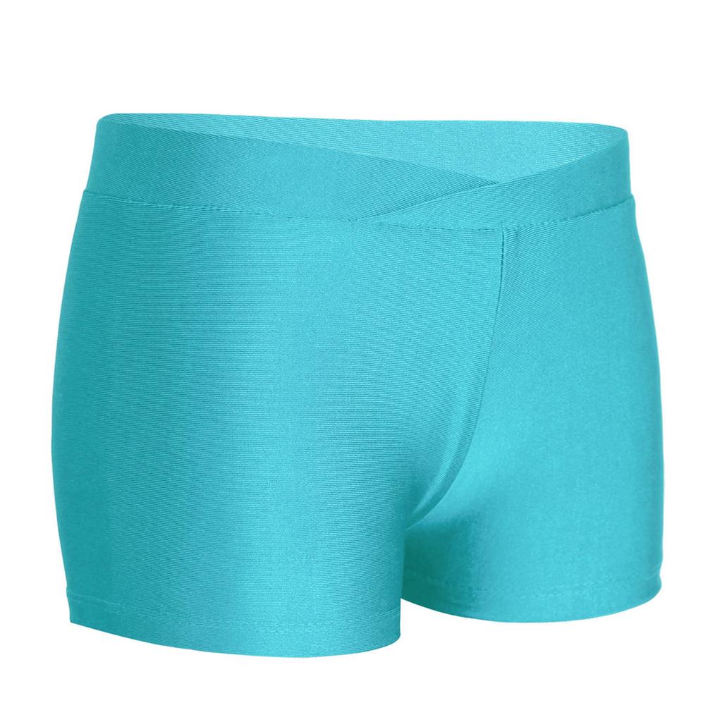 Girls Boy-Cut Slim Fit Yoga Hot Shorts V-front Waistband Gymnastics Dance Running Booty Bottom Underwear