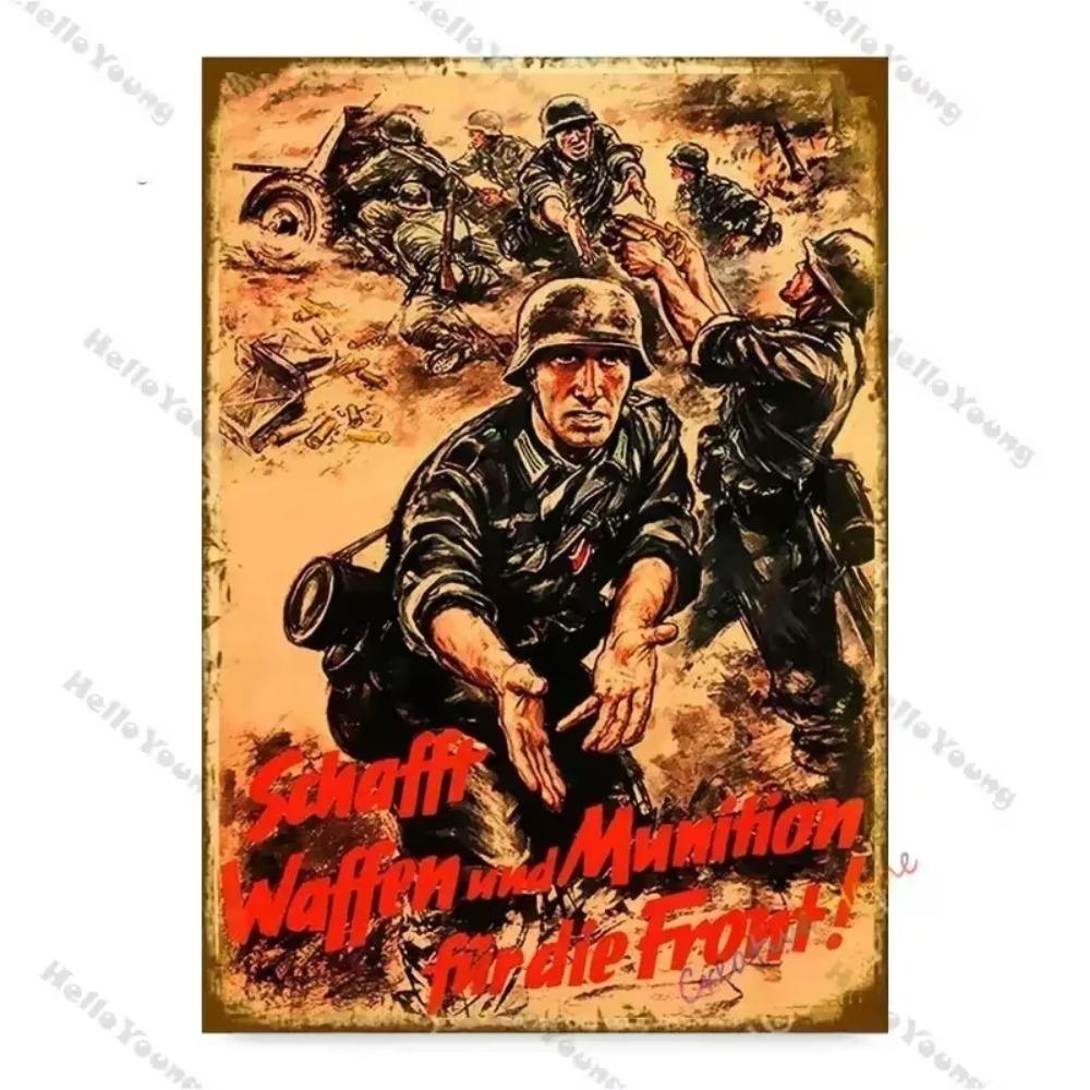 BarCafeVintageArt Не шуметь Металлическая табличка - Винтажный немецкий плакат, Табличка для пещеры|Отлично подходит для украшения домашнего бара, гаража, кафе и гостиной