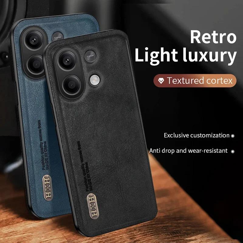 Magnetic for Xiaomi Redmi Note 14 13 4G 5G Pro Plus Global Version Case Leather Matte Soft Full Camera Protect Cover Shell Funda