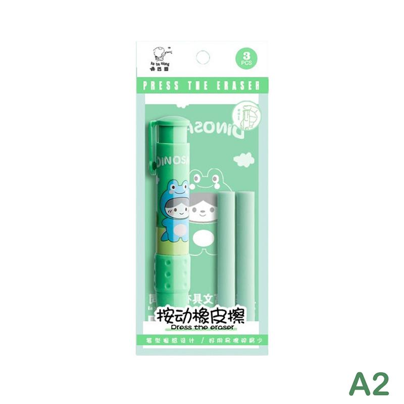 Erasers Pen Retractable Press Pencil Rubber Correction Supplies Stationery