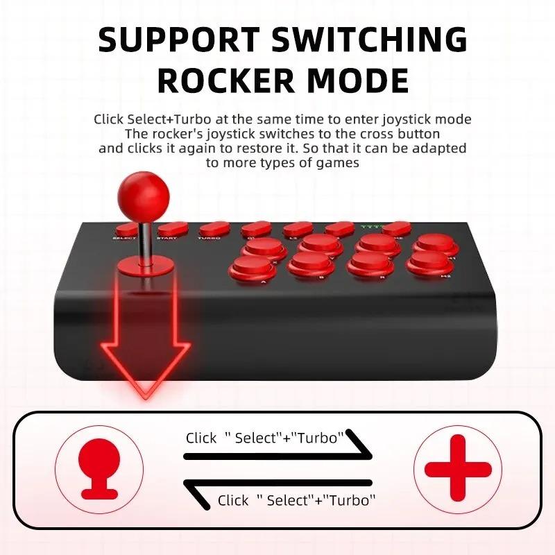 BSD-Y02 Wireless Arcade Stick Games Control Rocker for PS4/Switch Console Controller PC TV Android IOS Phones Fight Stick Joystick Gamepad Accessories