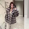 Winter New High-end Imitation Rex Rabbit Hair Warm Lapel Fashionable Lady Chinchilla Fur Short Coat Women