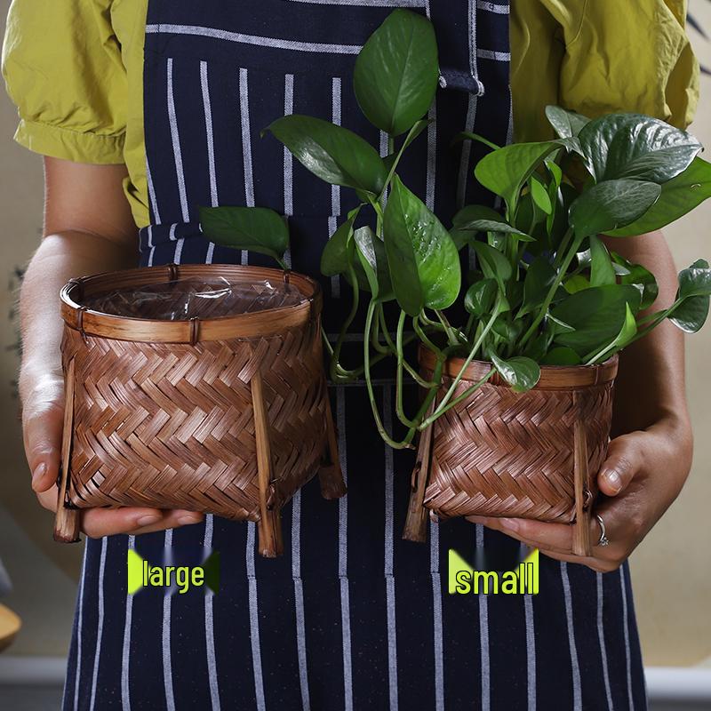 Плетеная из бамбука крышка-кашпо и ваза – Декоративная корзина ручной работы для хранения цветов и зеленого укропа