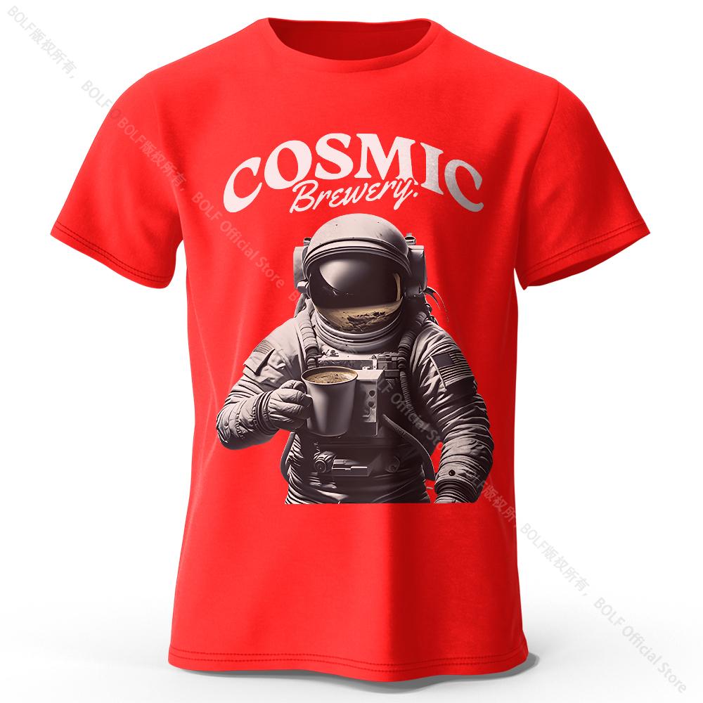 Мужская футболка с принтом Cosmic Brewery, 100% хлопок, свободные футболки с уличной графикой для мужчин и женщин, летние топы