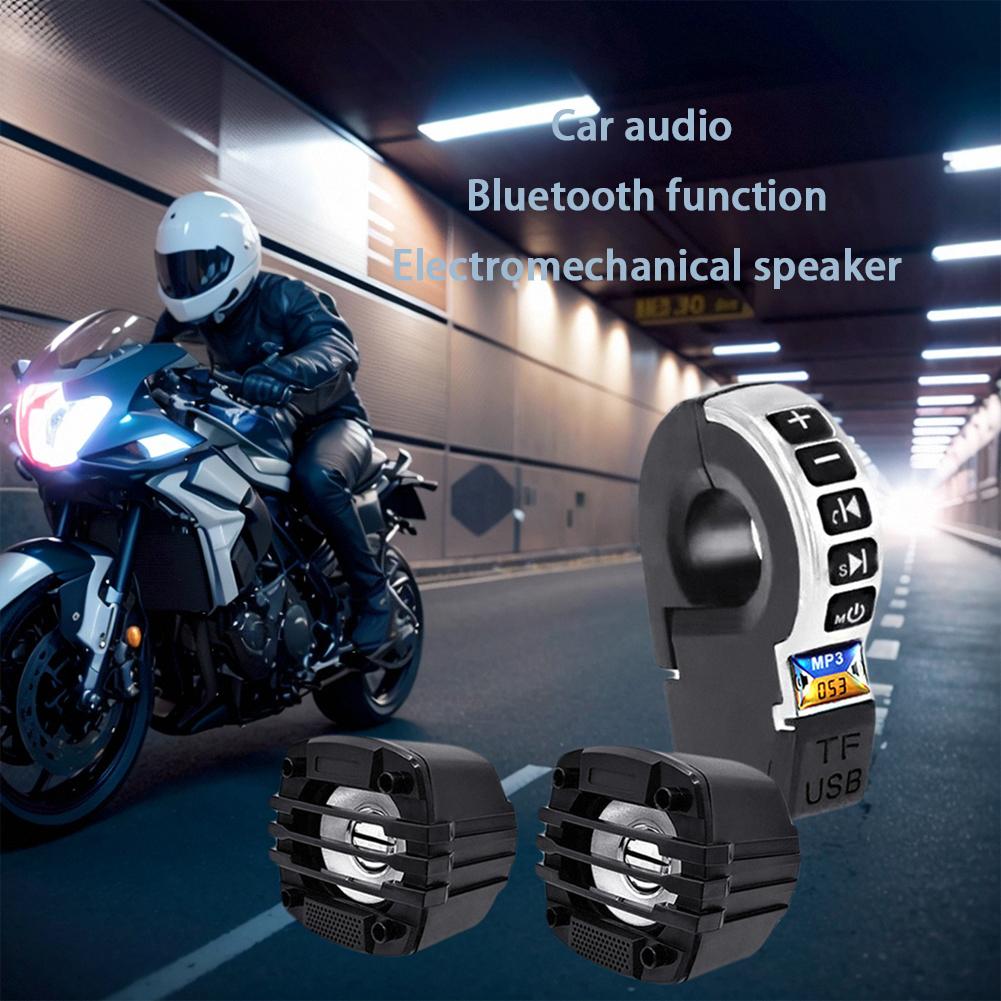 Электровелосипед Мотоцикл Руль Аудио Динамик, совместимый с Bluetooth, с переключателем на руле, воспроизведение с TF-карты и зарядка мобильного телефона через USB