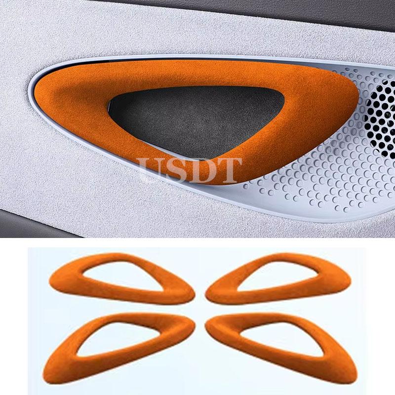 4PCS for BYD Seal Atto 4 EV   2024 2025 Made of Alcantara Suede ide Door Handle Bowl Protective Stickers