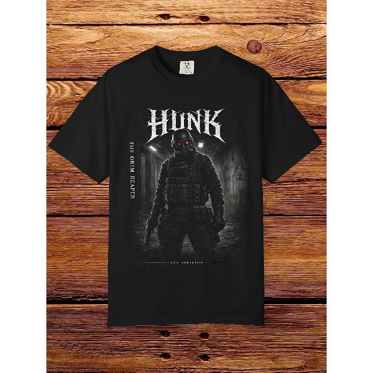 HUNK Evil T Shirt Military Horror Graphic Tee Biohazard Game T Shirt Men's T-shirts, Anime Character T-shirts, Summer Men's T-shirts, Father's Day