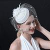 Top Hat Hair Accessories Faux Pearls Feather Flower Veil Decor Dance Headdress Fascinator Headpiece Fashion Accessory