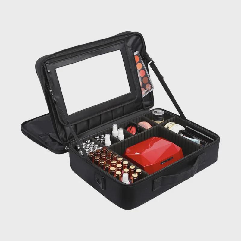 Вместительная многослойная косметичка-органайзер