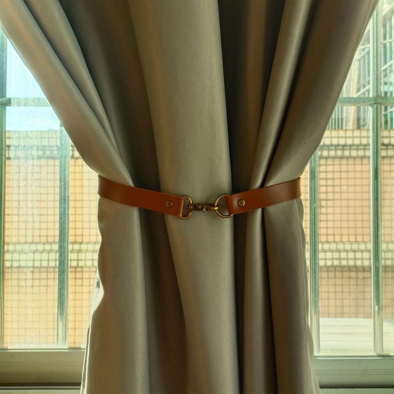 Кожаные подхваты для штор Кожаная пряжка для штор Креативные держатели для штор Европейский Классический Ретро Безгвоздевые шторы