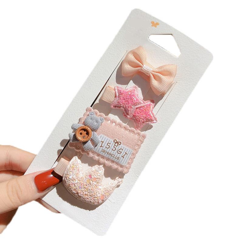 4 шт./компл. заколки для волос для девочек, милый бант, цветок, заколки для новорожденных, заколки, головные уборы, аксессуары для волос для малышей, подарок