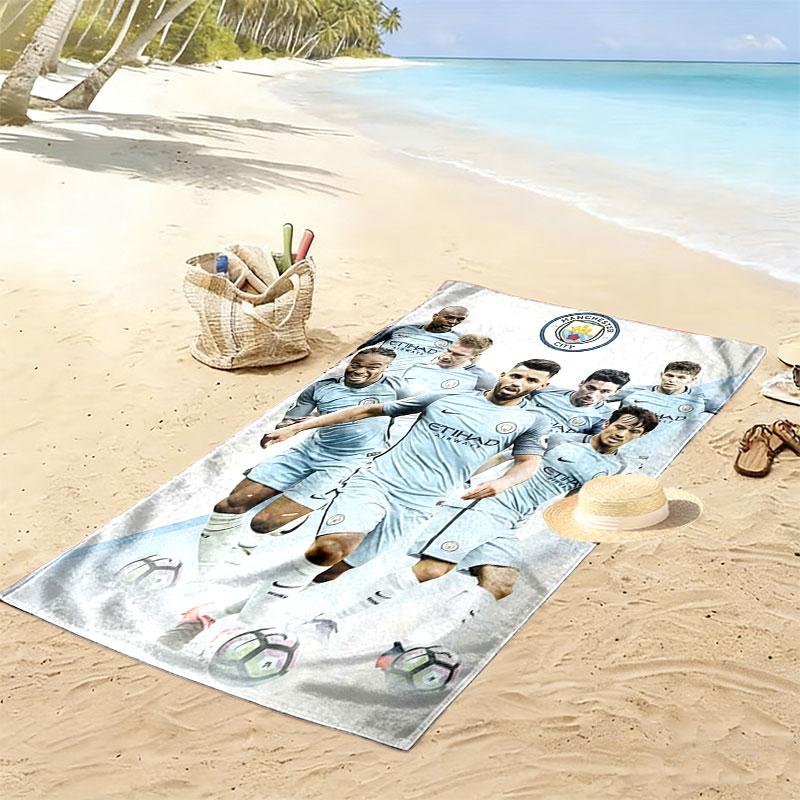 Manchester City F16.C Print Beach Towel, Large Soft Quick Dry Towel for Beach Camping Swimming