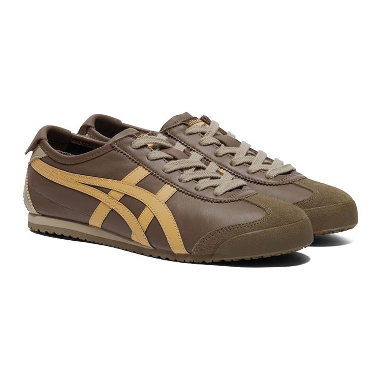 ONITSUKA TIGER MEXICO 66 Дышащие повседневные кроссовки с низким верхом Унисекс Коричневые кроссовки 1183C102-203